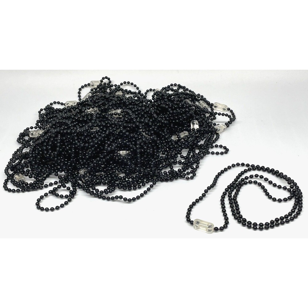 41 Black Plastic Ball Chain ID Badge Lanyards 30" 4mm Bead Neck Straps‎ NEW